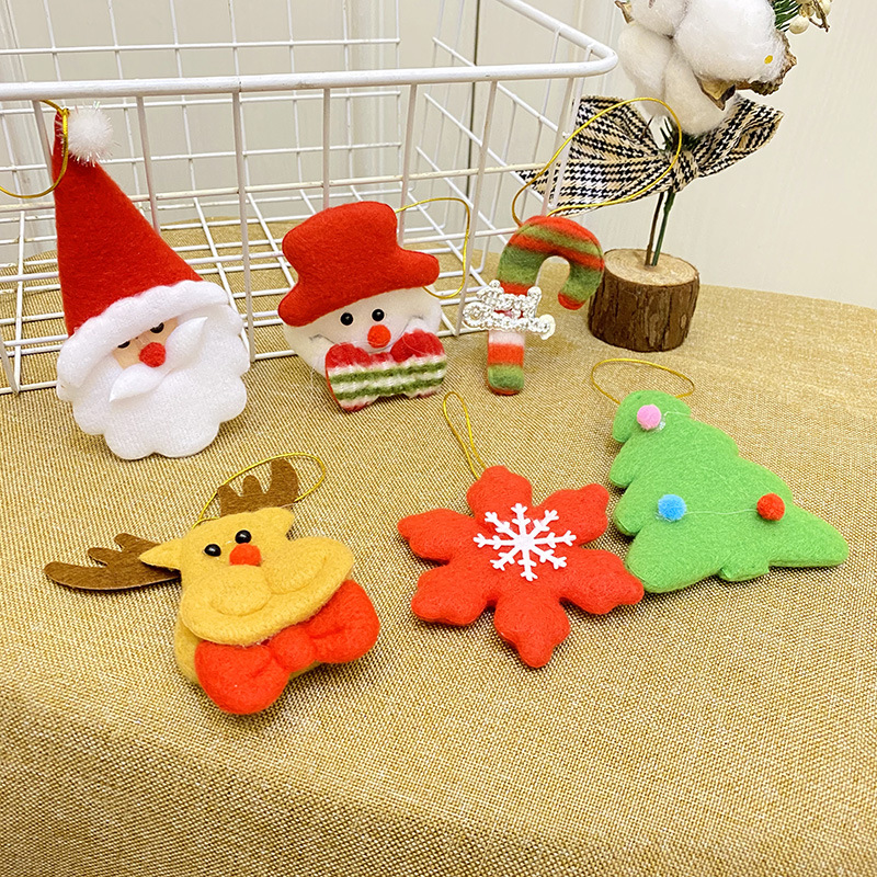 Santa Claus Christmas tree snowman deer fabric pendant a lot of bags hotel shopping mall Christmas decoration supplies wholesale