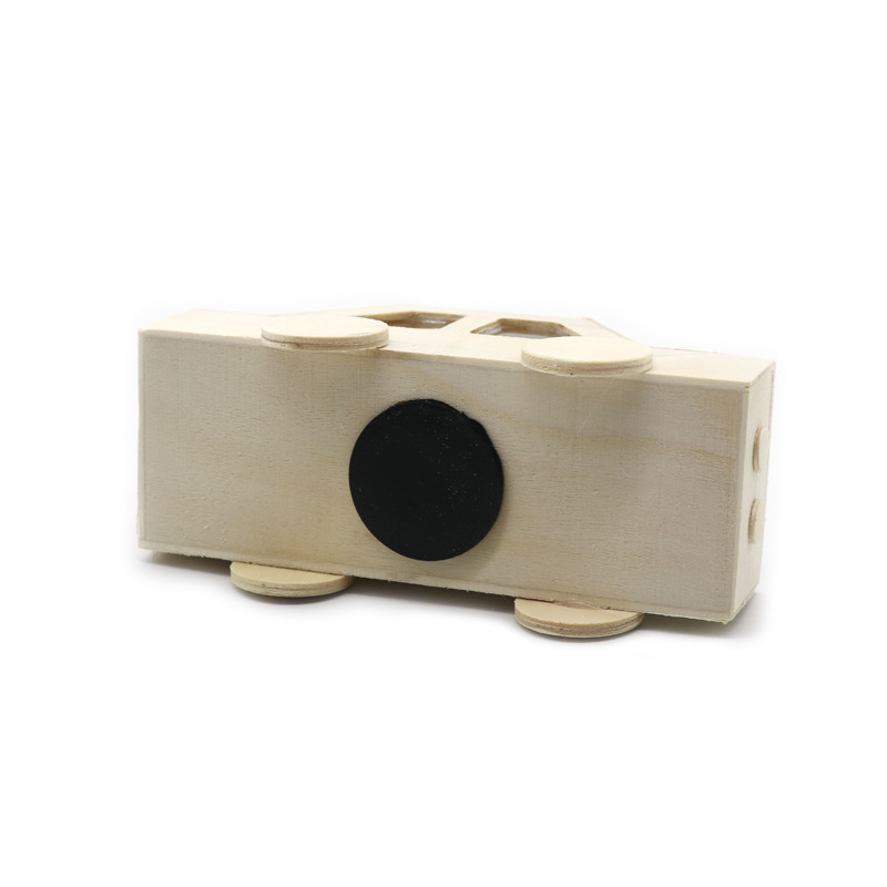 Wooden car piggy bank white blank model children's handmade Diy Pearl mud snow mud clay accessories wooden car