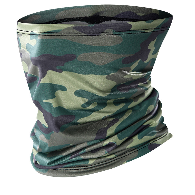Factory direct cycling ice silk mask summer camouflage quick-drying sunscreen scarf outdoor sports elastic printed scarf