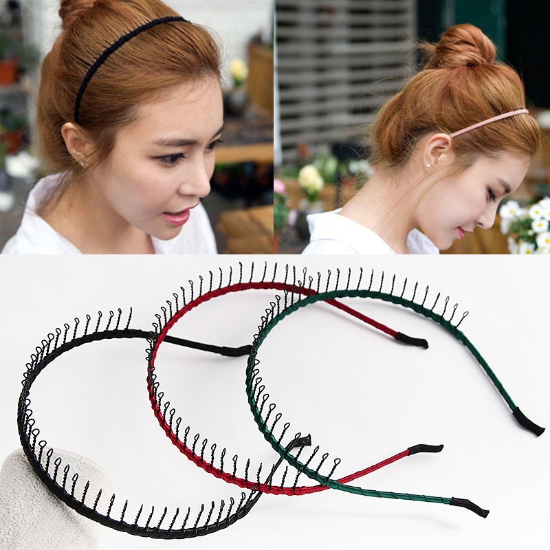 Korean Comb Long Teeth Non-Slip Headband Headwear Simple Teeth Headband Hair Clamp Makeup Face Wash Hair Cave Hair Band Trendy Women