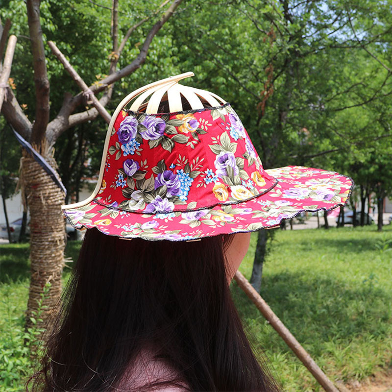 Spring and summer sunshade sunscreen fashion bamboo fan hat foldable bamboo fan hat multifunctional travel fan hat wholesale