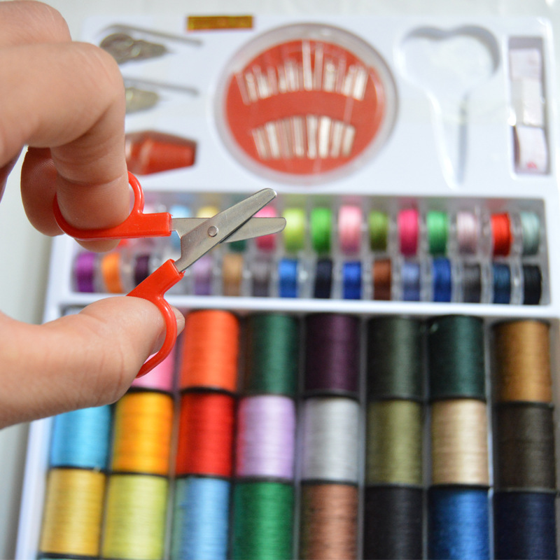 Color sewing machine thread (64 rolls) set sewing thread household multi-color set sewing box factory direct wholesale