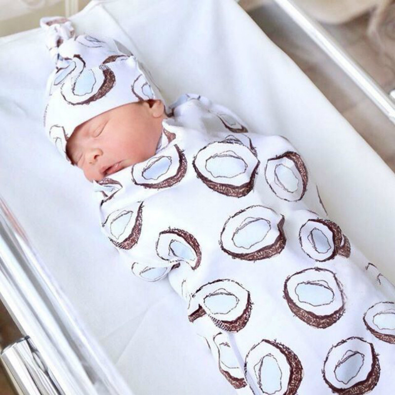 Cross-border European and American Baby Sleeping Bag Baby Anti-startling Bag Towel Super Soft Elastic Baby Cocoon Sleeping Bag Fetal Hat Set