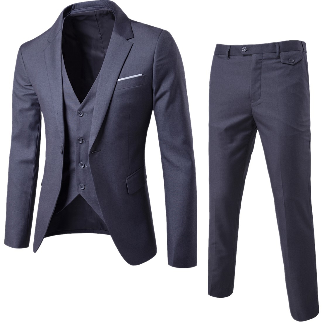 Suit Set Men's Korean Style Slim-fit Casual Suit Two-piece Business Professional Formal Dress New Best Man Wedding Dress