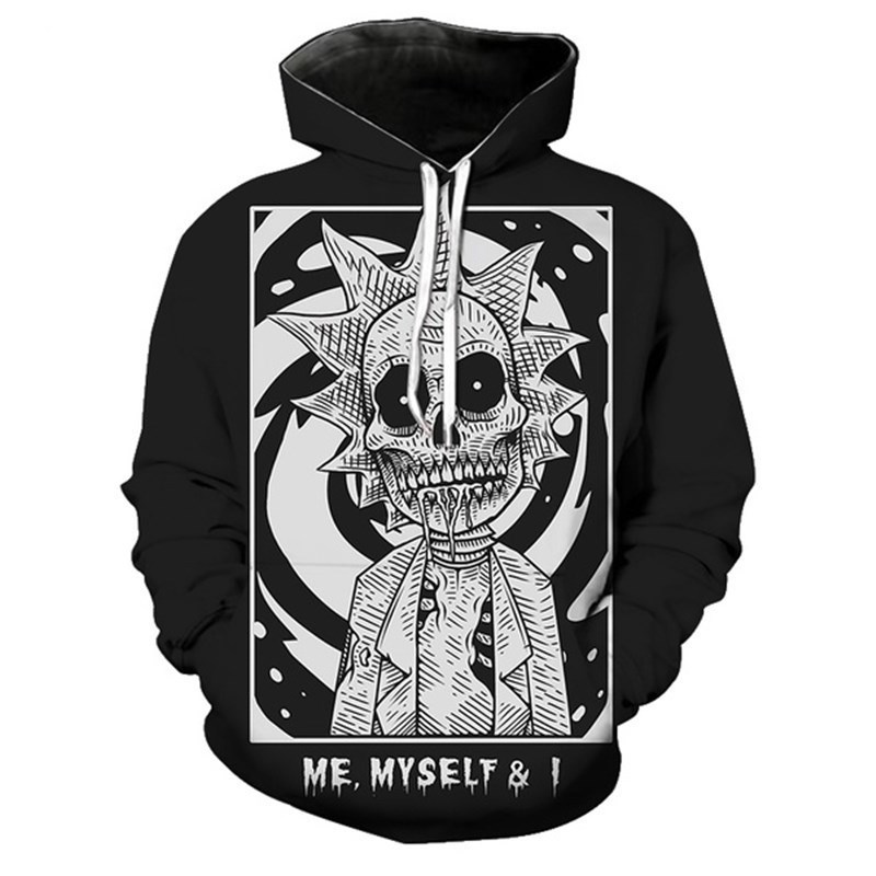 Cross-border foreign trade Rick and Morty digital printing sweater hooded men's sweater 3d digital printing sweater