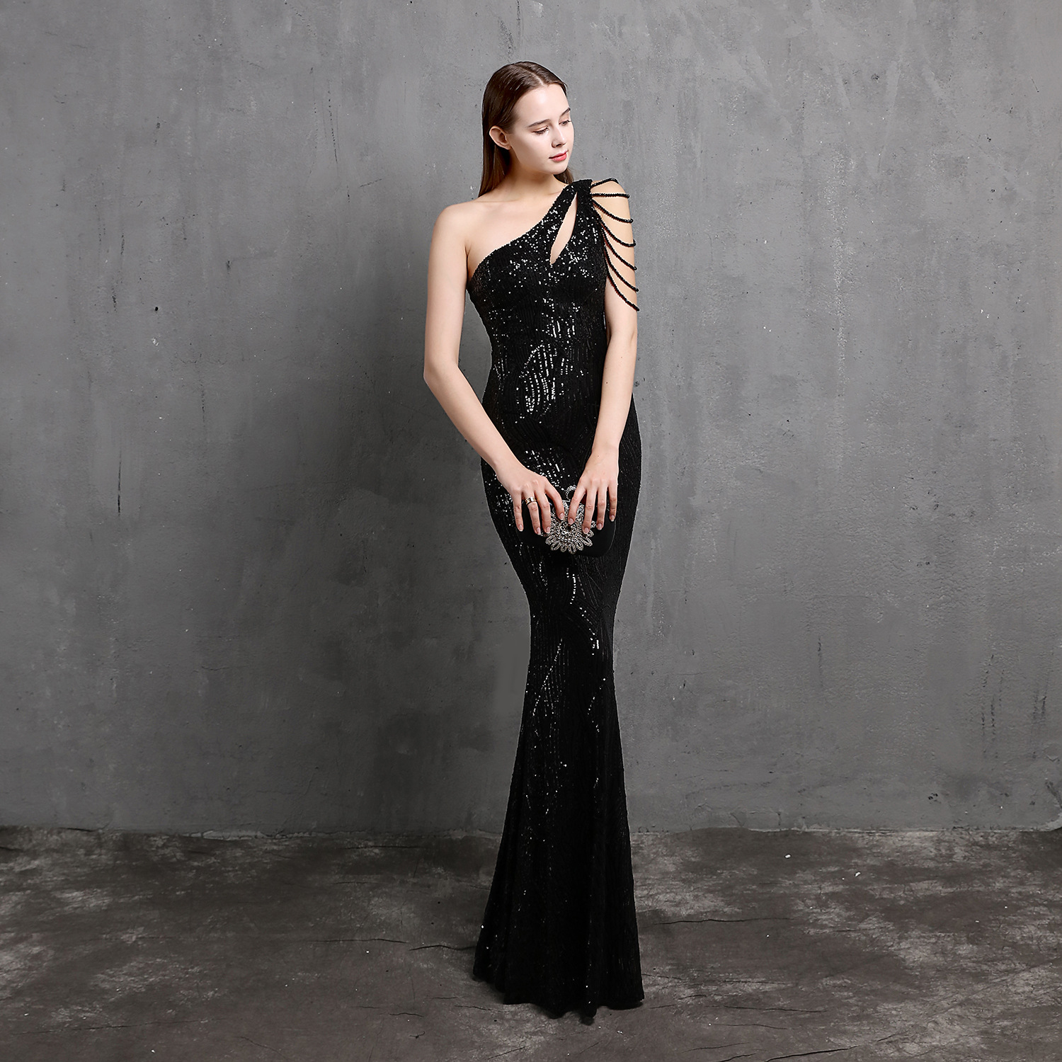 18519# Dress Fairy Style Fantasy Celebrity Party Evening Dress Sexy Long Slimming Toasting Dress Bride