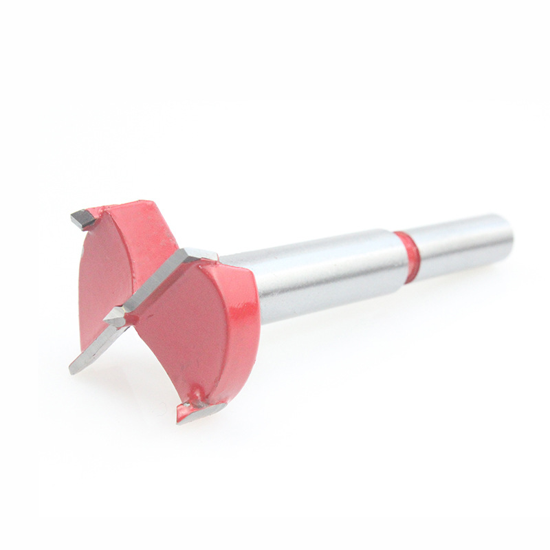 Red woodworking hole opener wood board Wood hinge hole lock hole opener alloy blade flat wing drill bit
