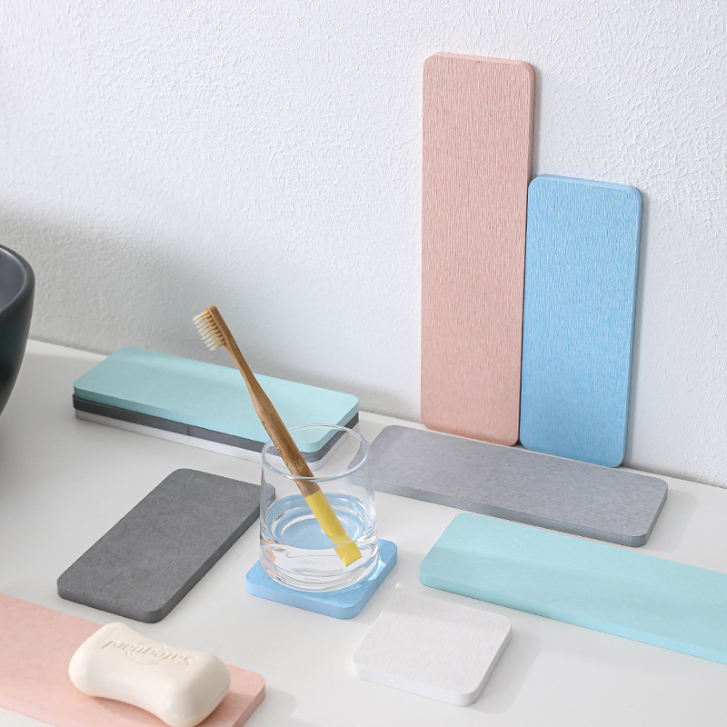 Diatom mud coaster bathroom sink absorbent pad diatomite soap pad moisture-proof quick-drying soap box toothbrush holder