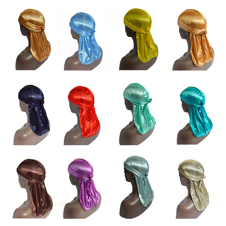 Amazon Лидер продаж Имитация шелка Пиратская шляпа с длинным хвостом SILKY Durag Эластичный платок с принтом