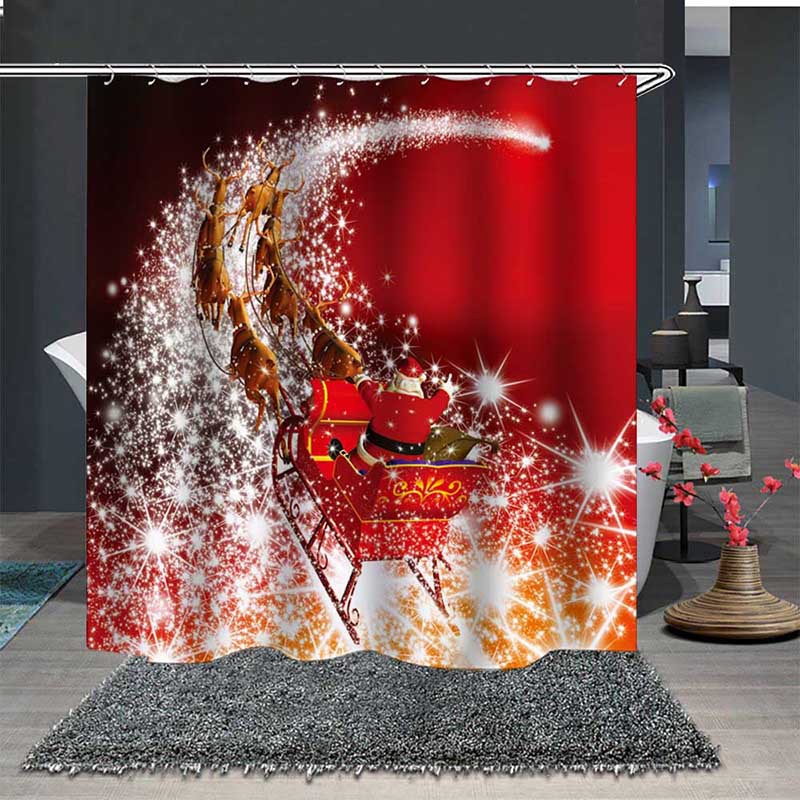 Direct supply cross-border hot Christmas 3D digital printing shower curtain partition curtain polyester waterproof mildew proof shower curtain a generation of hair