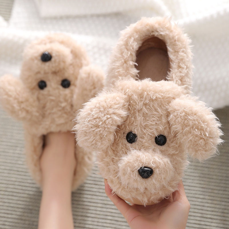 2021 Doug Shoes Winter Flat Warm Thick Bottom Bag Heel Non-slip Moon Shoes Female Student Cute Cotton Slippers