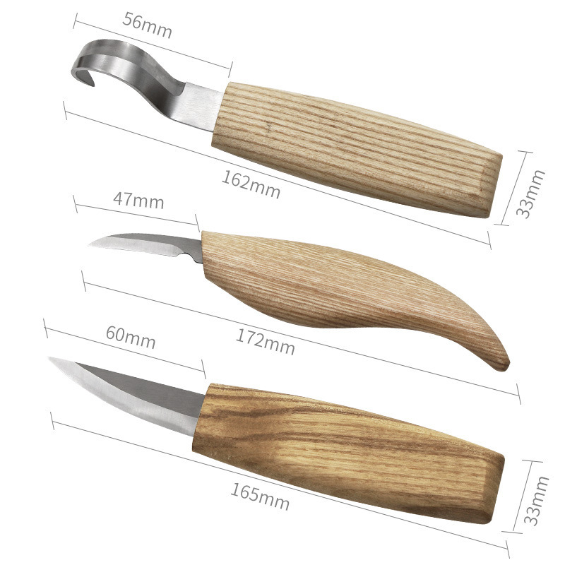 彫刻刀削り木刀スクレーパー3点セット木刀スプーン刀木工彫刻道具セット手彫り模様|undefined