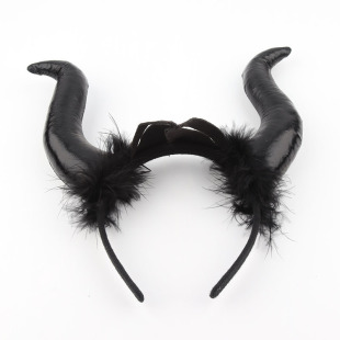 From Shang 2020 new Halloween head buckle reflective cloth horn headband new devil horn headband cross-border exclusive