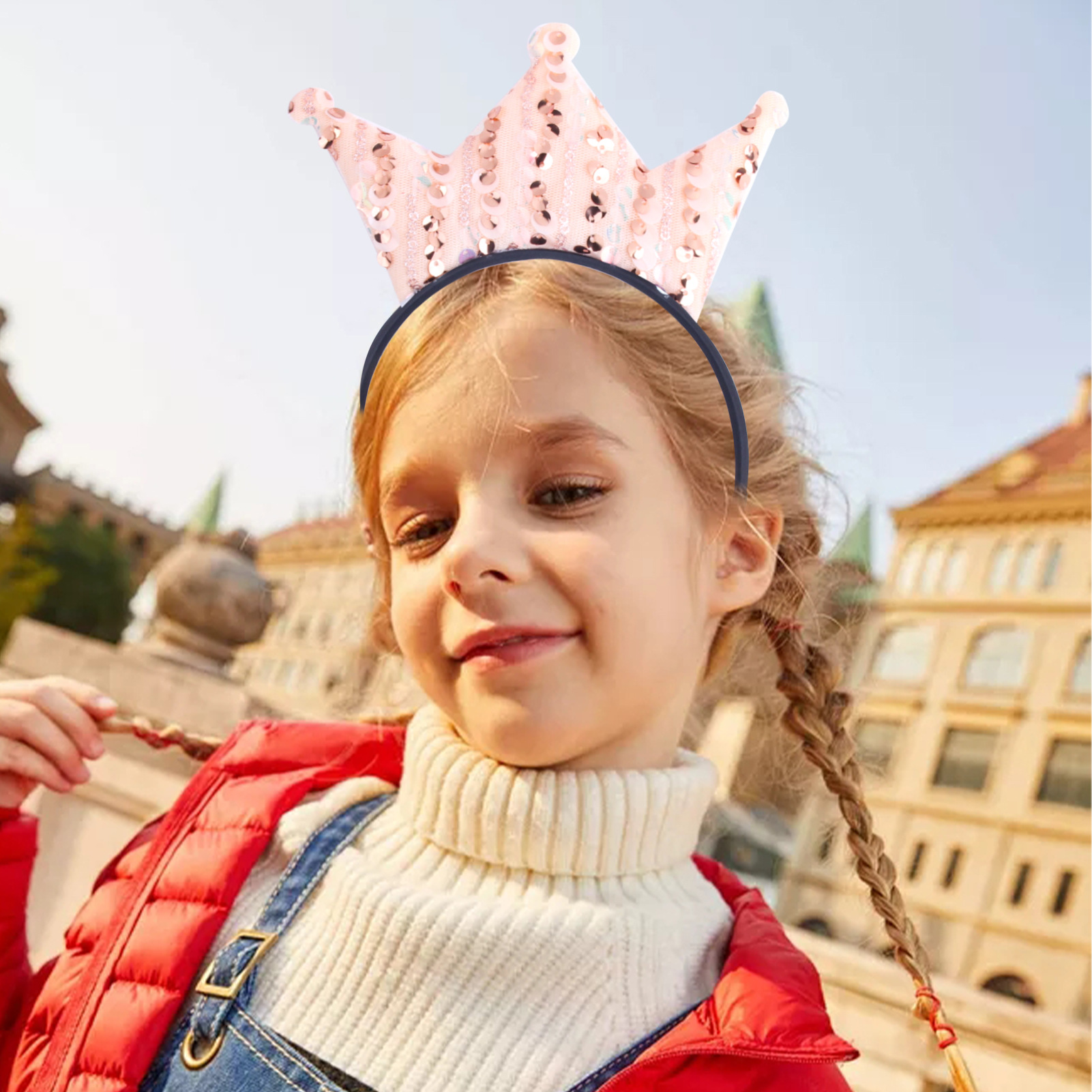 Xintian cross-border Amazon headband wholesale children's crown birthday cartoon cute sequin fabric jewelry hairband