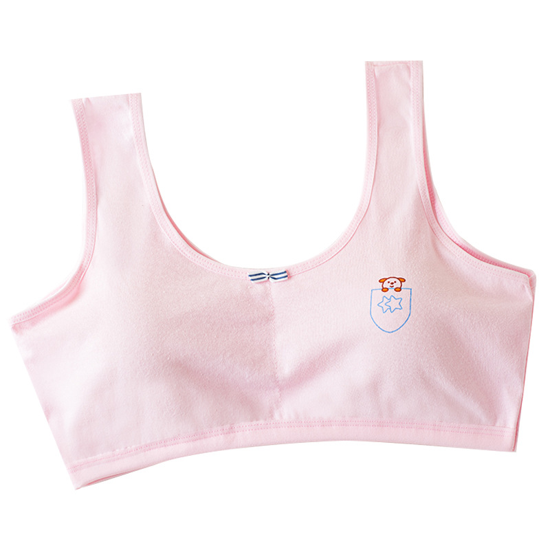 Girls' Underwear without Steel Ring Student Underwear with Chest Pad Children's Sports Vest Anti-Light Bra Developmental Bra