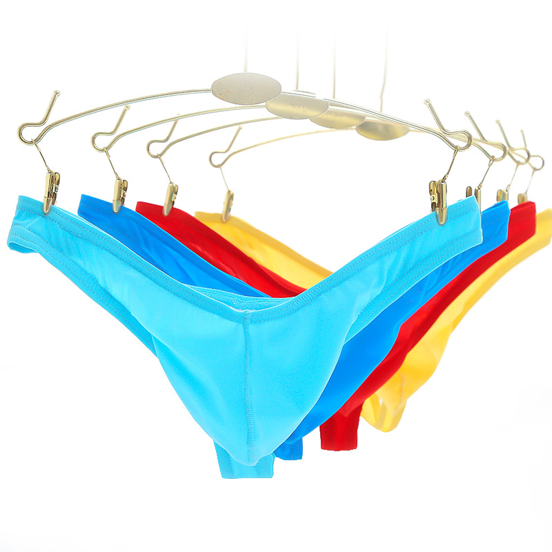 Men's thong men's T-pants men's sexy thong foreign trade wholesale factory direct ice silk underwear low waist