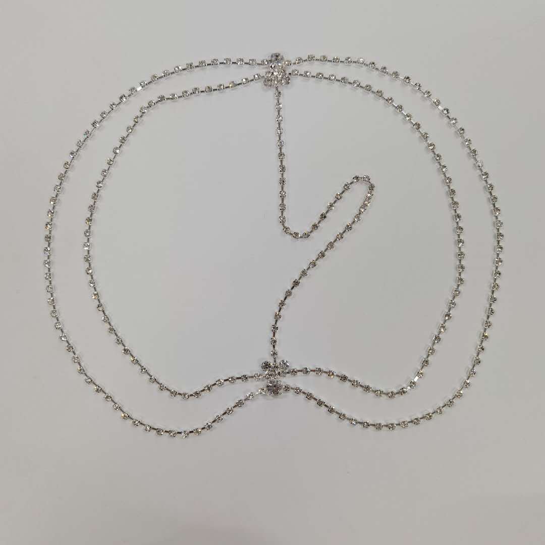 European and American foreign trade new rhinestone hair chain temperament Forehead chain simple multi-layer ethnic style Forehead chain