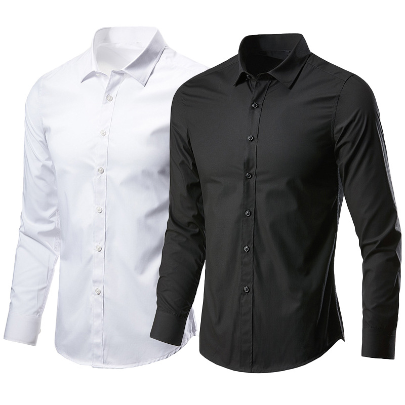 White Shirt Men's Long-sleeved Non-ironing Business Dress Slim-fit Korean Style Professional Working Men's White Casual Suit Shirt