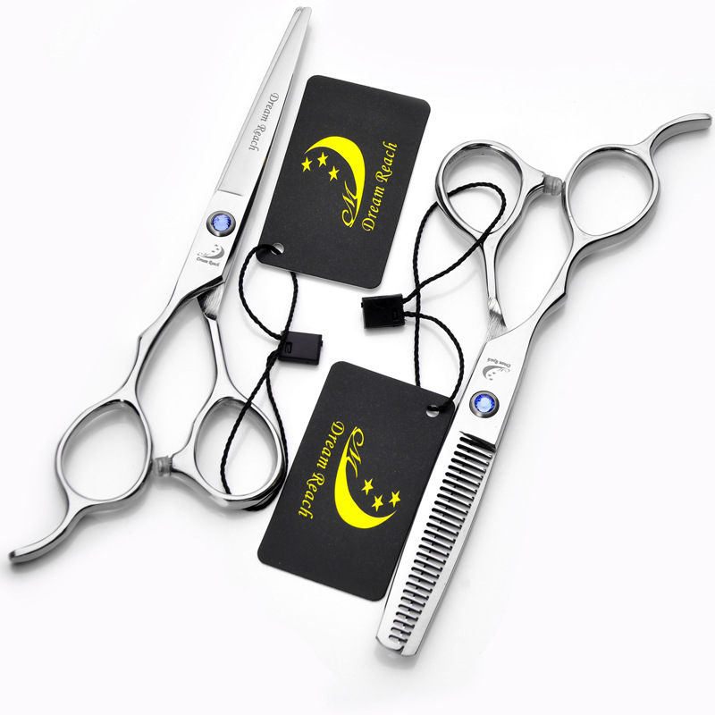 Mengda 6 inch left hand haircut scissors flat cut tooth scissors bangs thin professional haircut scissors spot wholesale