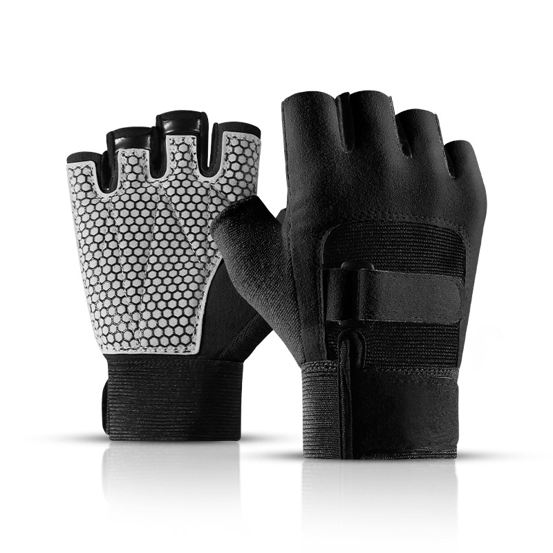 Outdoor men's and women's sports fitness weightlifting wear-resistant bicycle riding half-finger non-slip shock-absorbing half-finger gloves wholesale