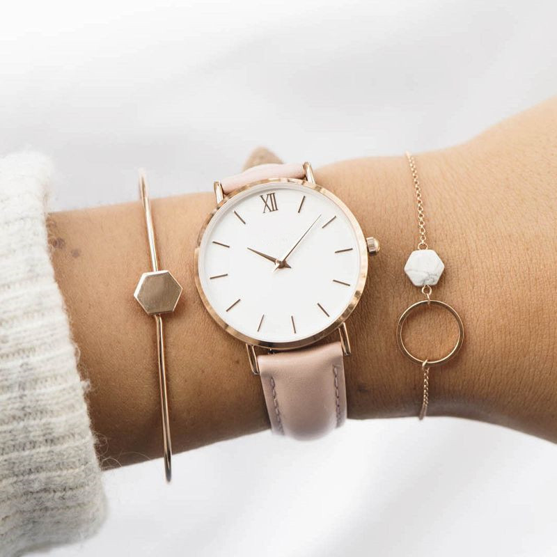 AliExpress Explosions watch Simple Casual Roman Scale Women's watch No LOGO Belt Fashion watch Women
