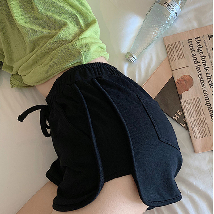 2020 Spring and Summer New Korean Style High Waist Slimming Sports Hot Pants Solid Color Student All-match Casual Shorts Women's Trendy