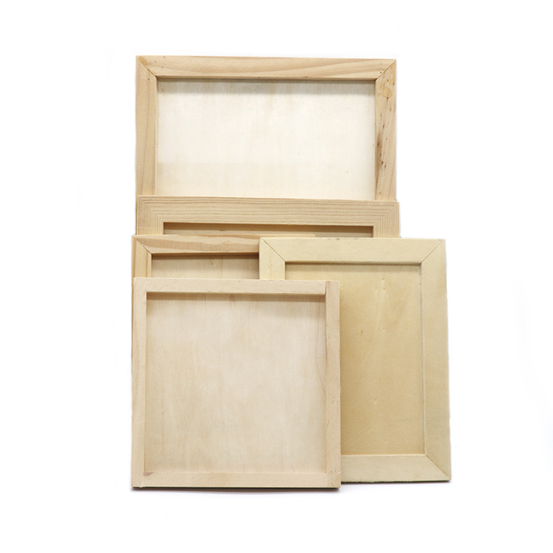 Blank Wooden Picture Frame Children's Handmade DIY Clay Picture Frame Pearl Mud Snowflake Mud Making Wooden White Picture Frame