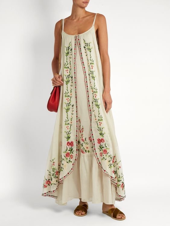 2020 Spring and Summer New European and American Foreign Trade Women's Independent Station Sling Strapless Printed Large Swing Loose Dress Long Dress
