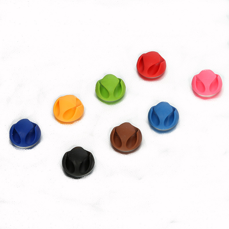 Cross-border hot-selling desktop wire organizer round small double hole TPR cable data cable simple storage finishing Winder