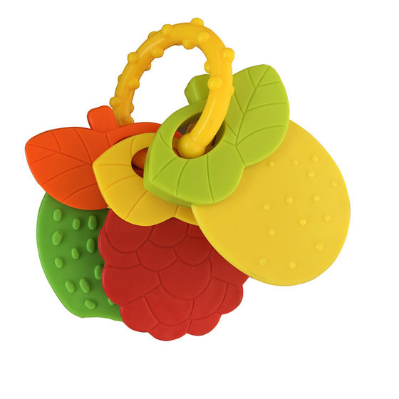 Factory direct baby tooth gum fruit modeling baby silicone tooth gum molar tooth fixer rattle tooth gum
