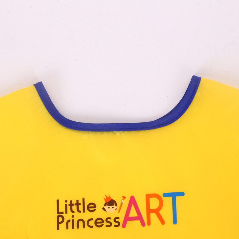 Sleeveless kindergarten overalls eating bibs painting solid color waterproof anti-fouling anti-dressing cartoon logo wholesale