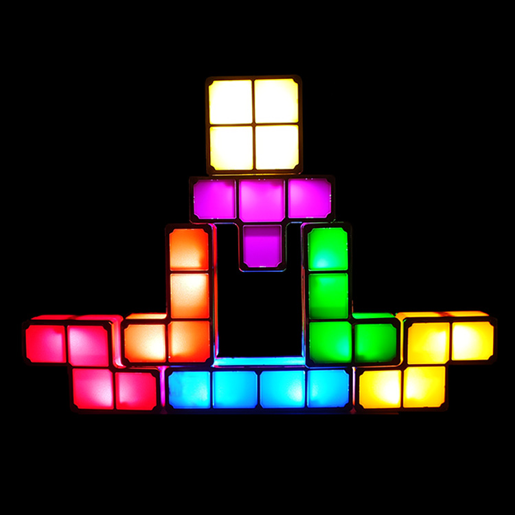 7 Color square lamp creative superimposed LED luminous building block table lamp bedroom night light hotel window atmosphere lamp