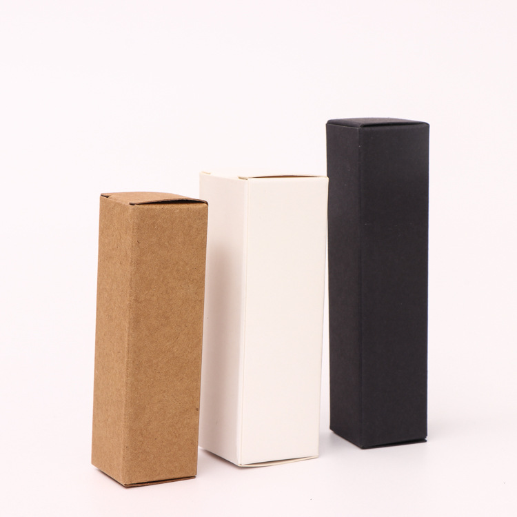 In stock Kraft paper cosmetic packaging box vintage lipstick black card carton white cardboard lipstick Skin Care Packaging box