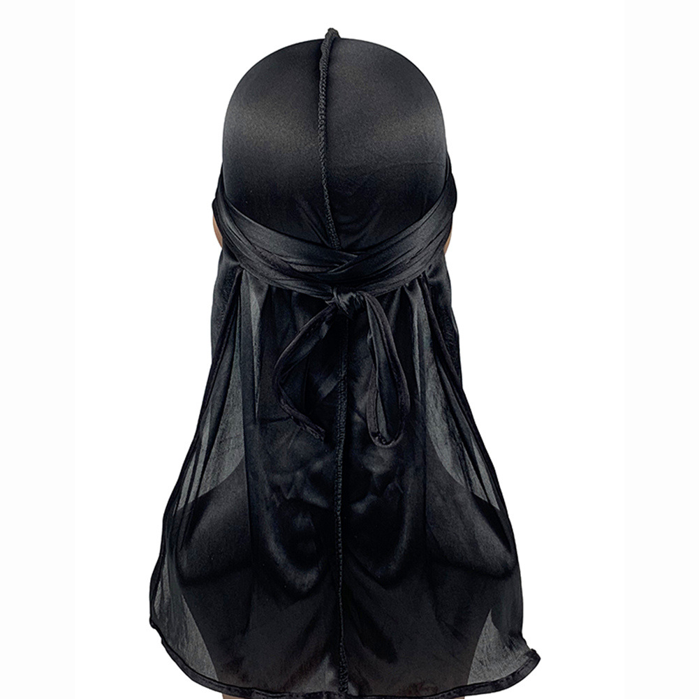 Hot Sale Monochrome Edge Silk Long Tail Braid Pirate Hat Elastic Toe Cap Chemotherapy Hat durag