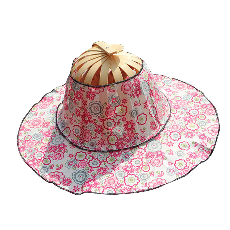 Spring and summer sunshade sunscreen fashion bamboo fan hat foldable bamboo fan hat multifunctional travel fan hat wholesale