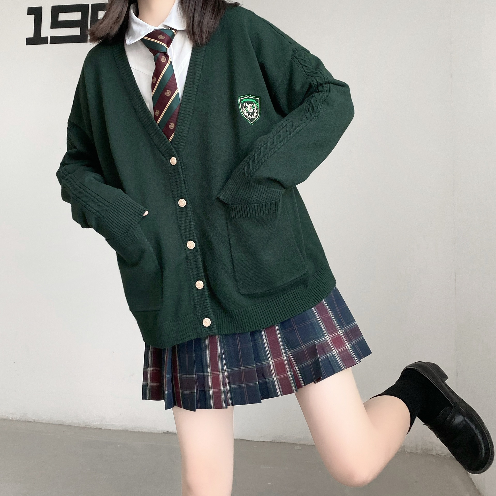 Yan Mu Xi Sui Yin University Original jk Uniform Cardigan Sweater Twist Knitwear Autumn Women's New