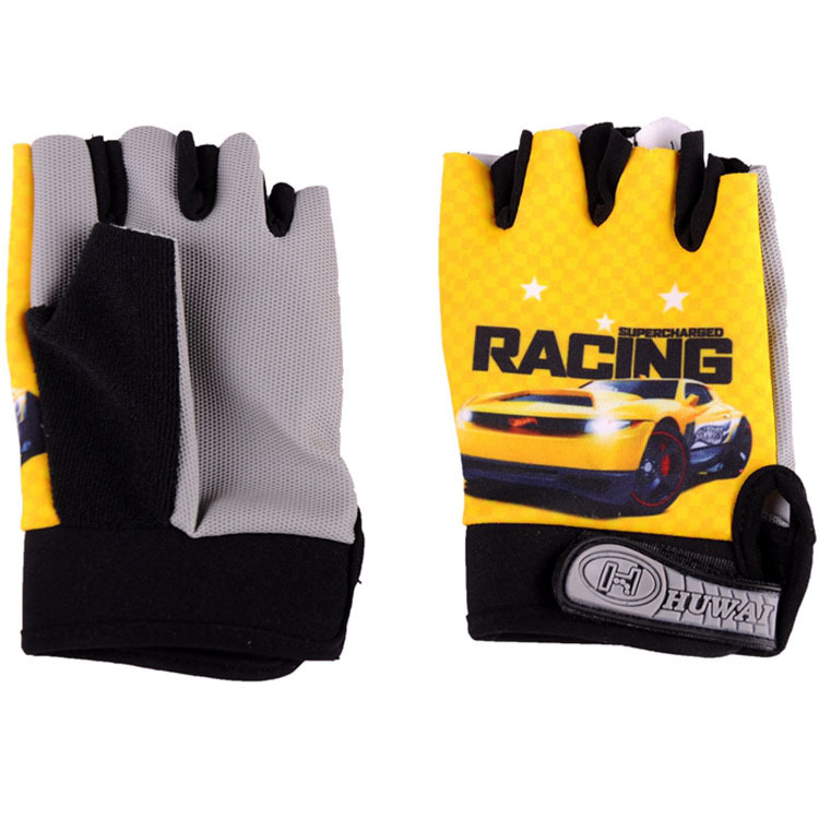 Marvel Children's Cartoon Half-Finger Gloves Non-slip Riding Men's and Women's Middle School Children's Cartoon Balance Car All-Finger Wang Wang Team
