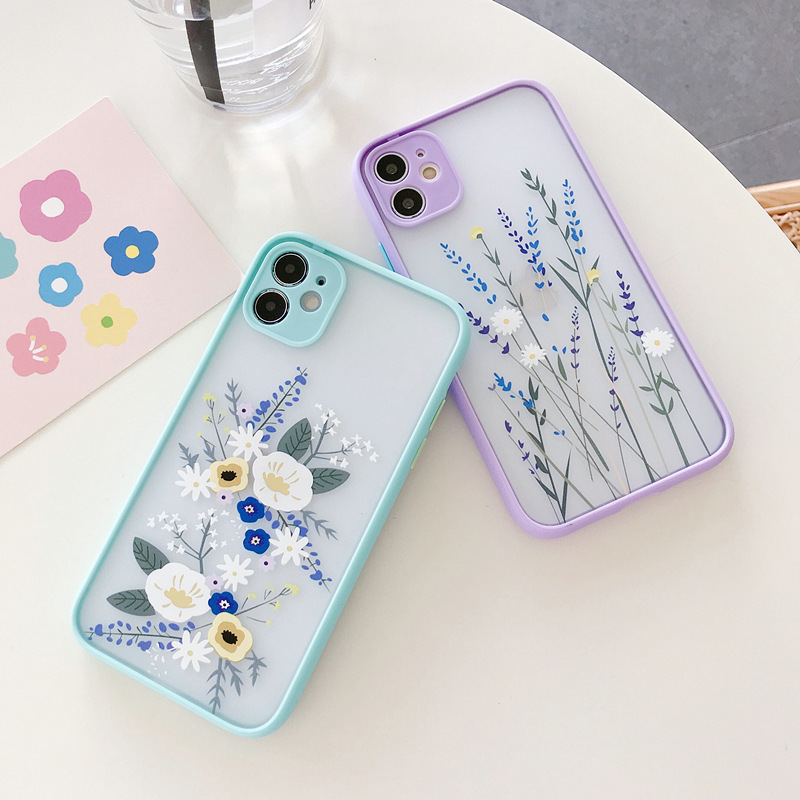Lavender Flower 16Promax Mobile Phone Case Apple 12Pro Skin Sense XR Frosted Fine Hole Protective Case Tide