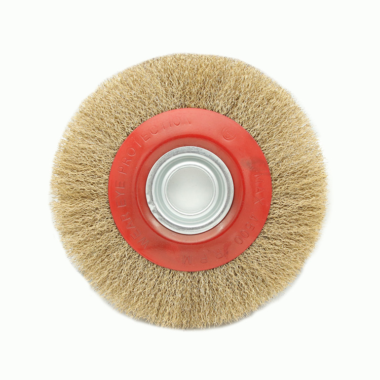Flat steel wire wheel for machine parallel copper-plated steel wire brush rust removal steel wire wheel polishing wheel polishing paint removal stainless steel wire