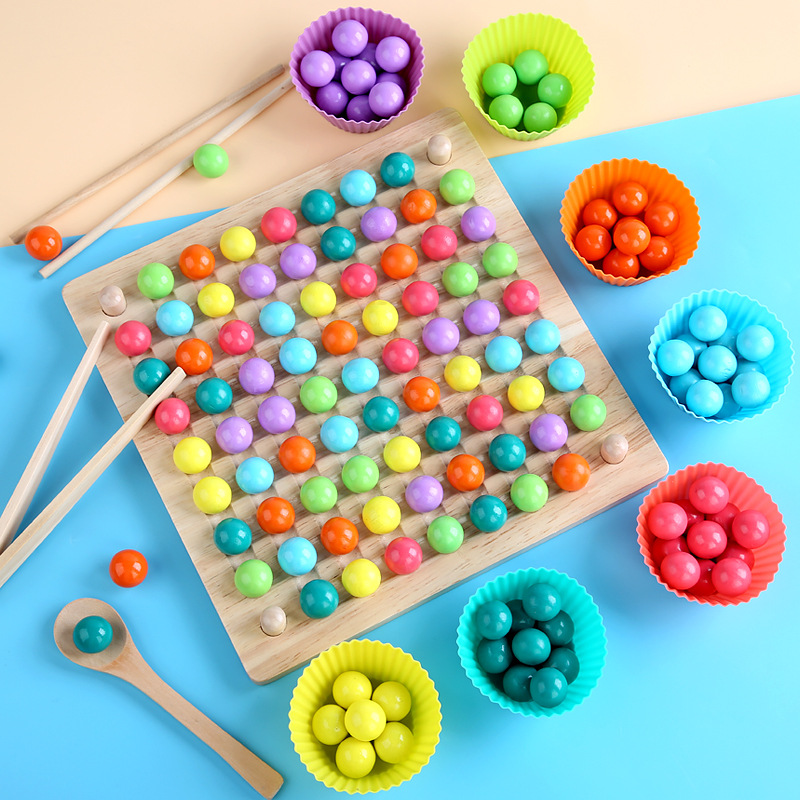 Children's early education, entertainment, training, concentration, beads, two-in-one puzzle development, parent-child interactive board game toys