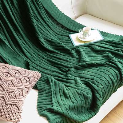 Nordic Knitted Blanket Twist Cotton Wool Blanket Sofa Blanket Office Afternoon Leisure Blanket Bed End Blanket