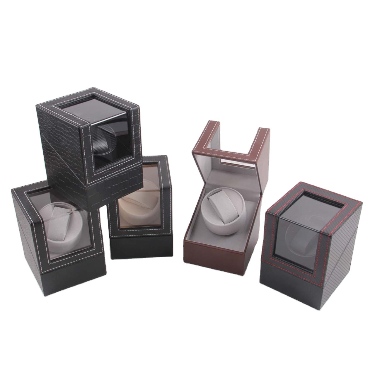 In stock leather mechanical watch shaking device watch Shaker 1-bit electric watch box automatic watch box
