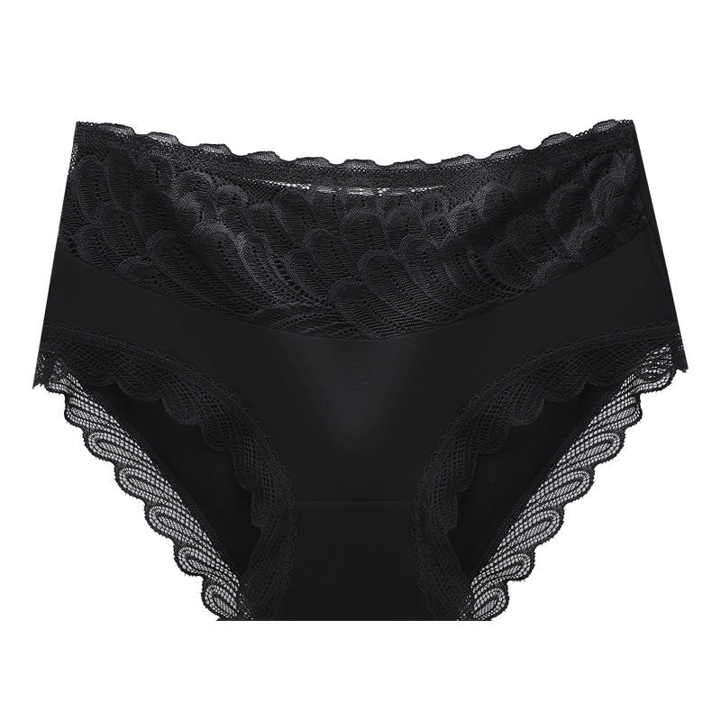 Modal New Sexy Lace Mid-waist Women's Seamless Underwear Breathable Cotton Crotch Girl's Large Size Trip