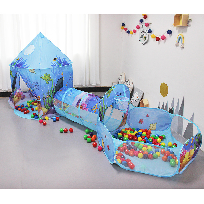 Children's tent three-piece boy Castle girls play house baby toy tent ocean ball pool fence