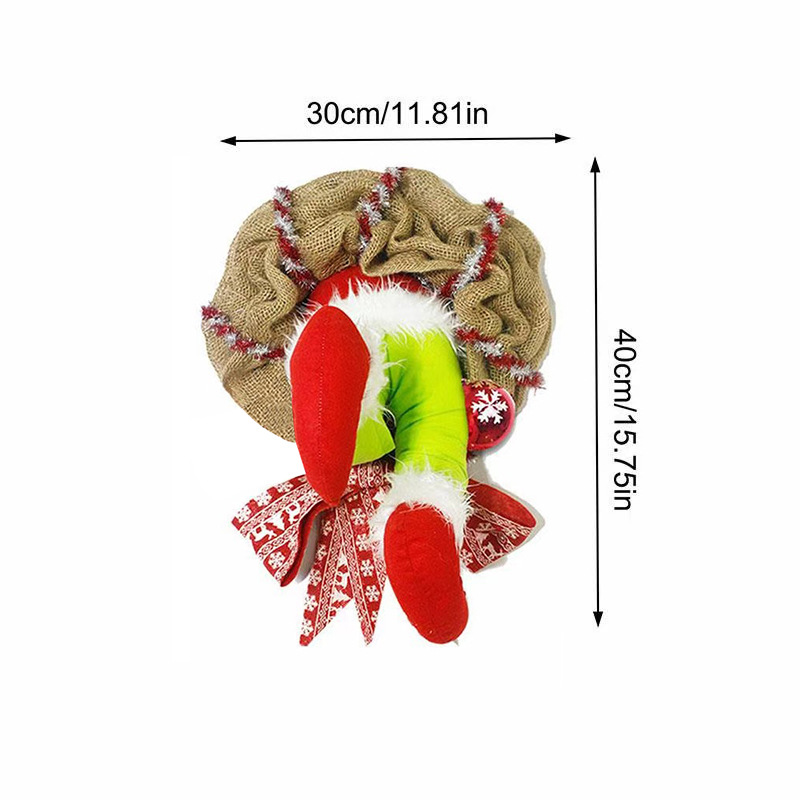 Spot 2021 Christmas wreath decoration pendant cross-border Christmas thief dress up front props Christmas diy