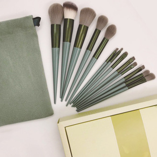 Matcha Green 13 beauty makeup brush four seasons Green quick-drying hair super soft cheek brush red lip brush powder repair brush