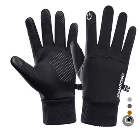 Winter new men's cycling warm plus velvet touch screen students winter cycling sports cold warm gloves