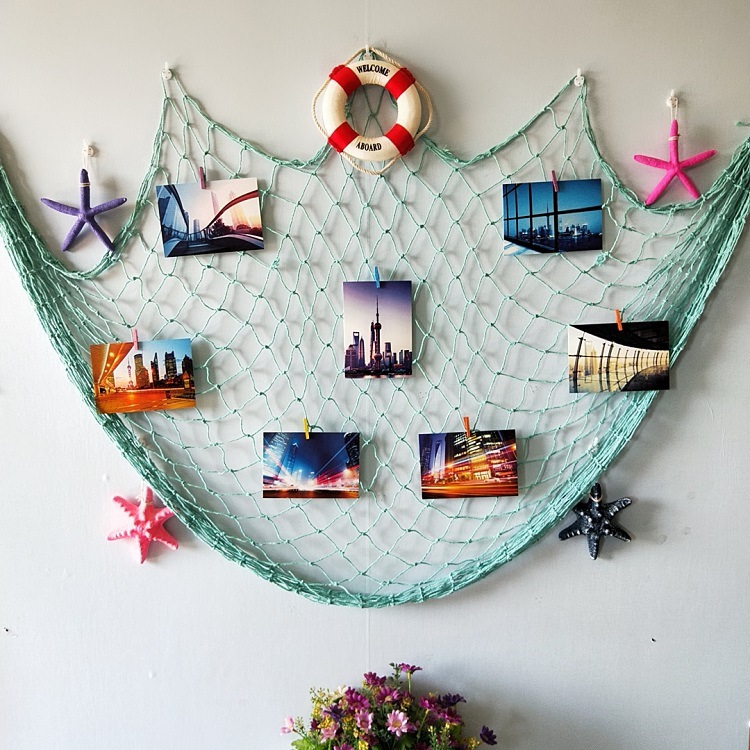Amazon Explosive Decorative Fishing Net Grid Photo Wall Wall Jewelry Marine Style Soft Fishing Net