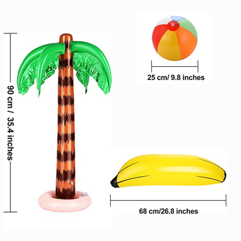 Cross-border exclusive for Amazon new inflatable coconut tree PVC blowing beach ball dolphin fish banana Flamingo