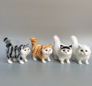 Simulation cat simulation gray cat Kitty ornaments ornaments flower cat crafts toys Persian cat window ornaments